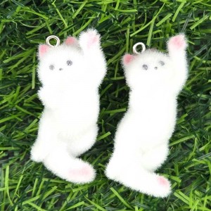 비즈팡 [PF-1-22]후로킹펜던트 애교부리는고양이 18x45mm ,1개