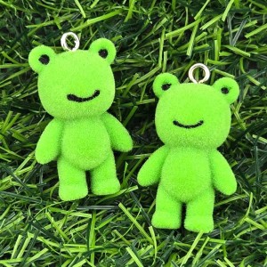 비즈팡 [PF-1-24]후로킹펜던트 서있는초록개구리 20x35mm ,1개