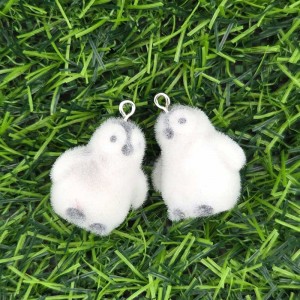 비즈팡 [PF-1-25]후로킹펜던트 화이트아기펭귄 21x29mm ,1개