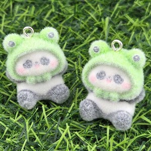 비즈팡 [PF-1-34]후로킹펜던트 개구리모자쓴판다곰 26x34mm ,1개