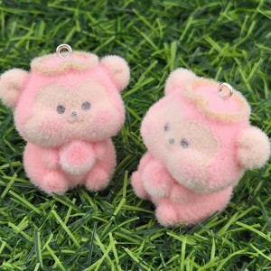 비즈팡 [PF-1-37]후로킹펜던트 복숭아든핑크원숭이32x33mm ,1개