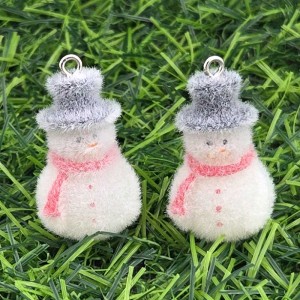 비즈팡 [PF-1-42]후로킹펜던트 까만모자쓴눈사람 16x31mm ,1개