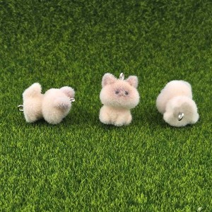 비즈팡 [PF-1-83]후로킹펜던트 베이지고양이양고리 16x26mm ,1개