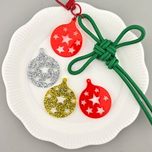 비즈팡 [PB-4-63]아크릴펜던트 겨울시리즈 오너먼트 스타볼 (키링용) ,1개