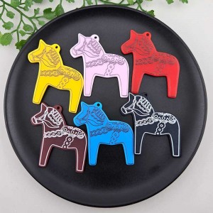 비즈팡 [PB-4-81]아크릴전통펜던트 2026년붉은말의해 조랑말 40x42mm 붉은말펜던트 (키링용) ,1개