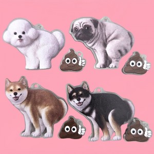 비즈팡 [PB-4-67]아크릴펜던트 응가누는강아지 바숑 퍼그 시바견 따봉응가 (키링용) ,1개