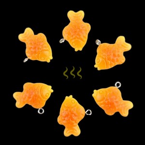 비즈팡 [PB-2-36]아크릴펜던트 잘 구워진 슈크림 붕어빵 고리형 25x22mm (키링용) ,1개