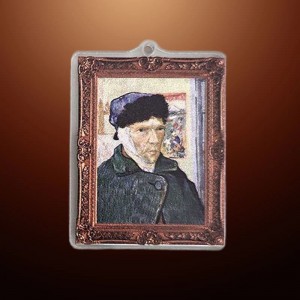 비즈팡 [PB-4-93]아크릴펜던트 명화시리즈 반고흐 자화상 32x40mm (키링옹) ,1개