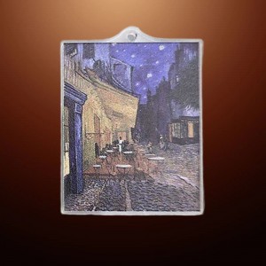 비즈팡 [PB-4-96]아크릴펜던트 명화시리즈 반고흐 밤의카페테라스 32x42mm (키링용) ,1개