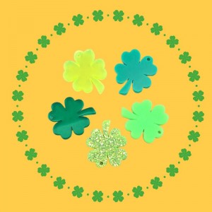 비즈팡 [PB-5-01]아크릴펜던트 행운네잎클로버S 16x18mm (키링용) ,1개