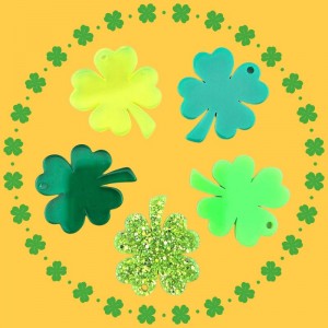 비즈팡 [PB-5-02]아크릴펜던트 행운네잎클로버M 20.5x24.5mm (키링용) ,1개