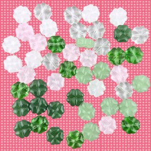 비즈팡 [PA-025]글라스 네잎클로버 통과형 10mm 6color (행운키링부자재) ,1개