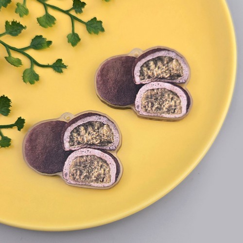 비즈팡 [PB-5-13P]아크릴펜던트 두쫀쿠펜던트 37x30mm 두바이쫀득쿠키모형 (키링용) ,1개