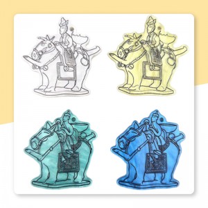 비즈팡 [PB-4-29P]아크릴전통펜던트 도기 기마인물형 명기 주인상 하인상 전통굿즈만들기용 ,1개