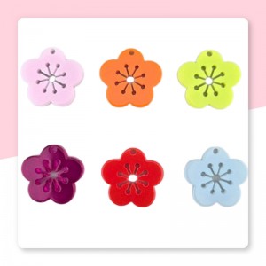 비즈팡 [PB-4-39P]아크릴전통펜던트 미니오얏꽃 자두나무꽃 황실문양 (키링용) ,1개