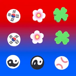 비즈팡 [PA-032]폴리머클레이비즈 한국문양 태극기 무궁화 네잎 태극음양 야구공 6종 모음