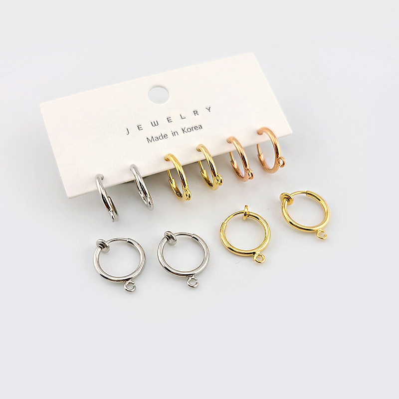 비즈팡 [ENP-001-01]귀걸이 논피어싱 귀찌 13mm 스프링 ,1쌍(2개)