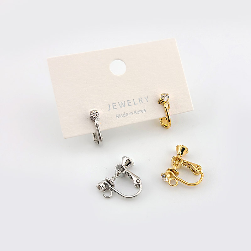 비즈팡 [ENP-001-04]귀걸이 논피어싱 귀찌 레지 알란3mm+O링 16x13mm 나사형 ,1쌍(2개)