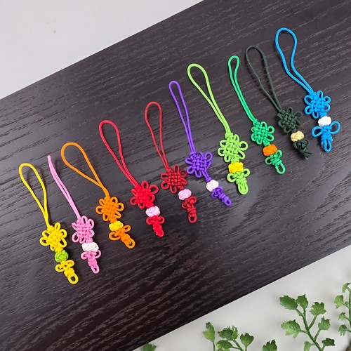 비즈팡 [PT-4-03P]전통매듭 국화매듭생쪽폰줄 약70mm 10color 전통굿즈만들기용 ,1개