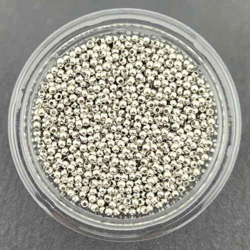 비즈팡 [RB-1-01]CCB메탈볼 2mm (내경1.2mm) 실버(은색) CCB볼 가벼운메탈볼 ,1000개