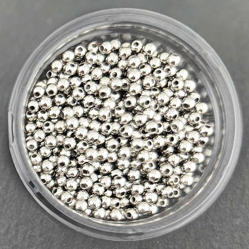 비즈팡 [RB-1-03]CCB메탈볼 4mm (내경1.2mm) 실버(은색) CCB볼 가벼운메탈볼 ,1000개