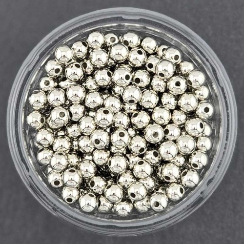 비즈팡 [RB-1-04]CCB메탈볼 6mm (내경1.6mm) 실버(은색) CCB볼 가벼운메탈볼 ,500개