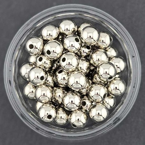 비즈팡 [RB-1-06]CCB메탈볼 10mm (내경2.3mm) 실버(은색) CCB볼 가벼운메탈볼 ,100개