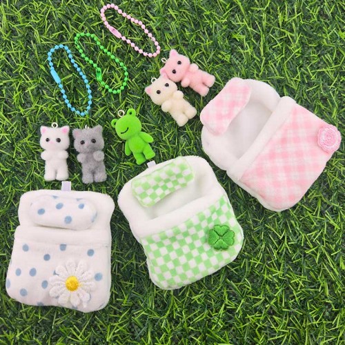 비즈팡 [PE-006]봉제인형키링용 포근한 극세사이불파우치 55x65mm (후로킹파우치) ,1개