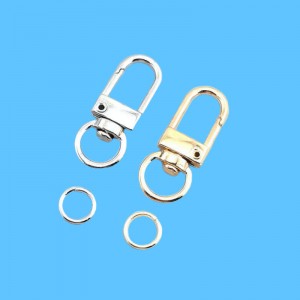 비즈팡 [TH-1-15]키링부자재 자물쇠 D고리+O링(1.2x7mm) 실버 골드 (키링용) ,1개