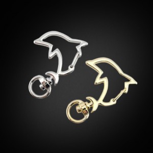 비즈팡 [TH-1-26]키링부자재 돌고래키링  29x42mm 실버 골드 (키링용) ,1개