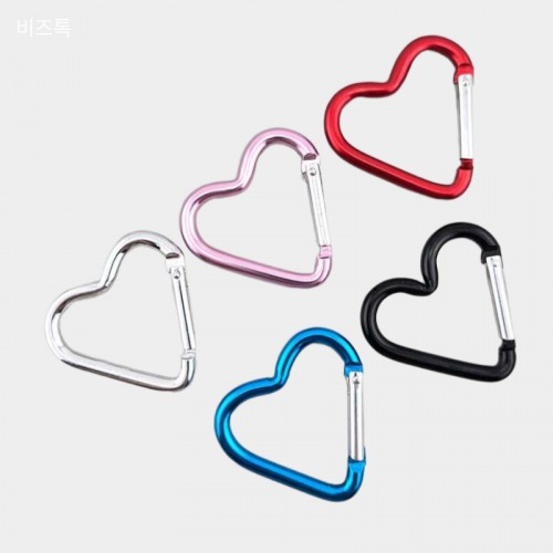 비즈팡 [TH-1-62P]키링부자재 하트카라비너 키링용 44x42mm 가방고리 ,1개
