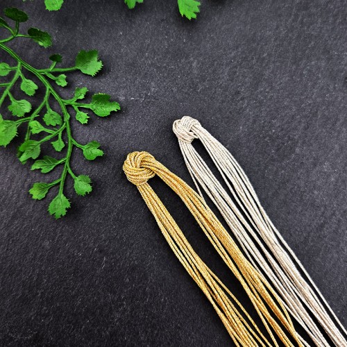 비즈팡 [Y1-02-90]메탈릭사 폴리매듭실 0.5mm 금사실 은사실 금실 은실 금사 은사 모음 ,5yd(450cm)