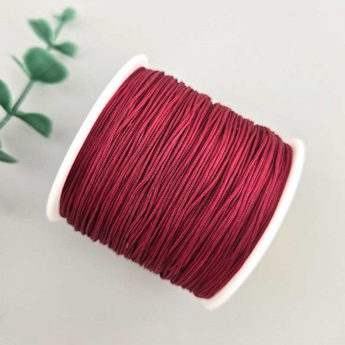 비즈팡 [YD-08-10]나일론매듭실 0.4mm 0.8mm 와인색/자주색(Wine) ,10yd(900cm)