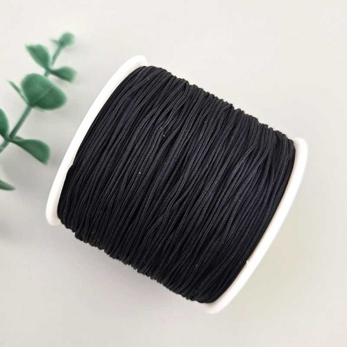 비즈팡 [YD-08-24]나일론매듭실 0.4mm 0.8mm 블랙/검정색(Black) ,10yd(900cm)