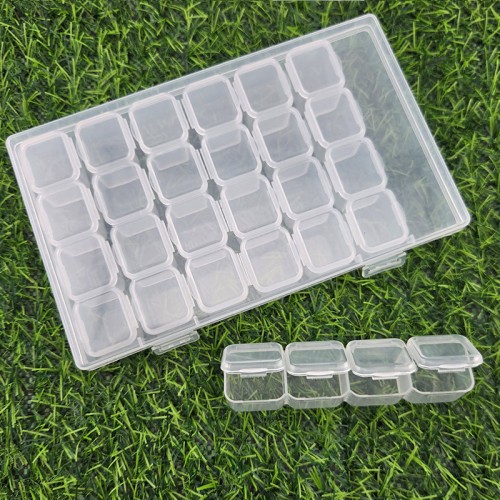비즈팡 [TS-9-03]비즈케이스 28구 17.5x10.5x2.5cm  투명 정리함 28칸 ,1개