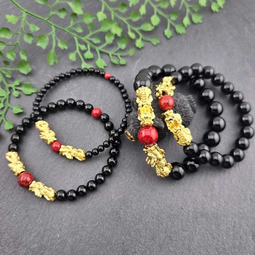 비즈팡 [DIY팔찌] 황금비휴 원광주사 오닉스팔찌 #황금비휴통과형 #원광주사 #원광사 #오닉스 #원석팔찌 #부부팔찌 #재물운 #금전운