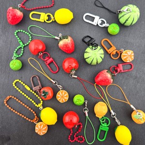 비즈팡 [DIY키링] 과일펜던트로 만든 에어팟고리 폰줄 키링 #귤 #토마토 #레몬 #홍시감 #청귤 #껍질깐귤 #딸기 #통수박 #과일키링 #과일폰줄 