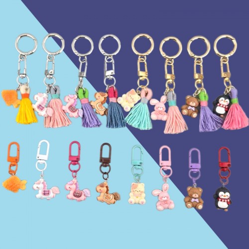 비즈팡 [DIY키링] 귀여운 동물키링 가방고리 #붕어빵키링 #고양이키링 #토끼키링 #곰키링 #펭귄키링 #유니콘말키링 #가방고리 #동물펜던트키링 #버클링고리25mm