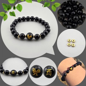 비즈팡 [DIY세트] 십이지간 오닉스 원석 팔찌 10 (유) 닭띠