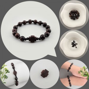 비즈팡 [DIY세트] 행운 벽조목 묵주 팔찌 8mm