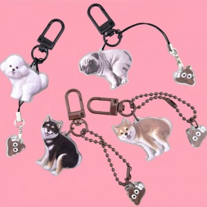 비즈팡 [PD-007] 선물하기 좋은 반려견 애완견 응가누는강아지키링 완제품 (1개)