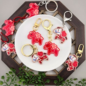 비즈팡 [PD-008]새해선물로 좋은 붉은말 적토마키링 복주머니말키링 완제품 (1개)