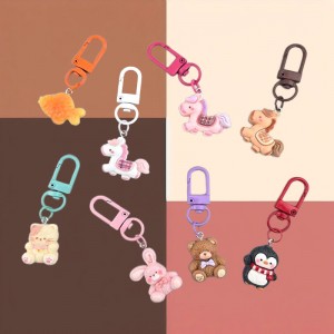 비즈팡 [PD-010]귀여운 붕어빵 유니콘말 고양이 토끼 곰 펭귄 동물키링 완제품 (1개)