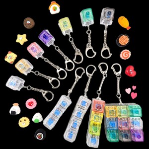 비즈팡 [KC-3-00P]LED 키캡 키링 딸깍이 클릭커 청축 1구/3구/4구/9구 5종 모음 ,1개