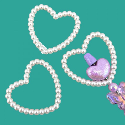 비즈팡 [BG-3-11]볼꾸파츠 진주하트프레임 48x45mm (내경2.5mm) ,1개