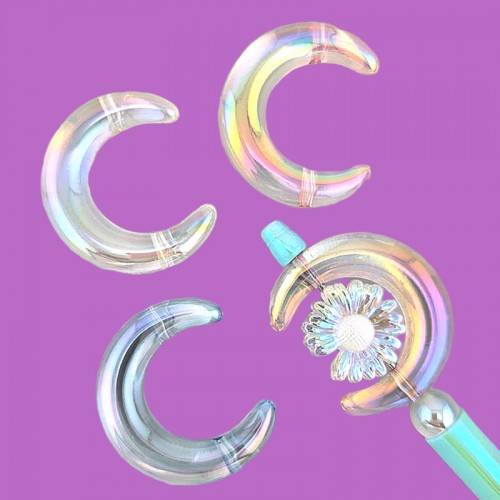 비즈팡 [BG-3-12]볼꾸파츠 오로라투명반달프레임 39x45mm (내경2.5mm) ,1개