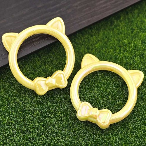 비즈팡 [BG-3-17]볼꾸파츠 아크릴 오로라큰고양이프레임 40x41mm (내경2.4mm) ,1개