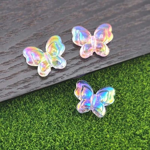 비즈팡 [BG-4-01]볼꾸파츠 아크릴 오로라나비 통과형 21x18mm (내경2.1mm) 볼꾸비즈 키링용 ,1개