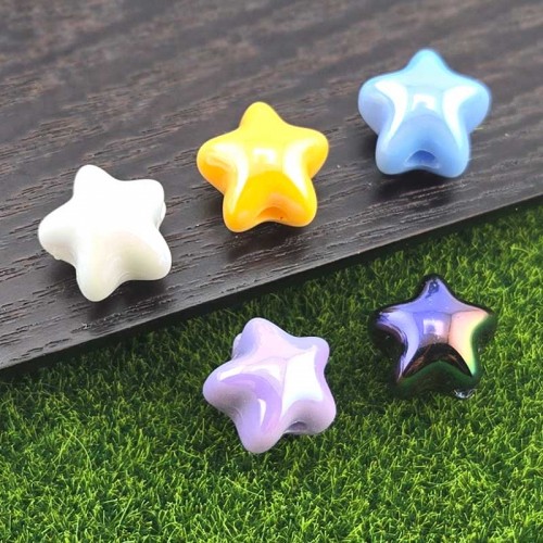 비즈팡 [BG-4-04]볼꾸파츠 아크릴 오로라통통별 통과형 15mm (내경4mm) 볼꾸비즈 키링용 ,1개