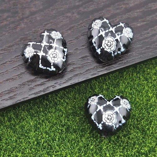 비즈팡 [BG-4-14]볼꾸파츠 아크릴 풍선장미하트 통과형 21x19mm (내경2.9mm) 볼꾸비즈 키링용 ,1개